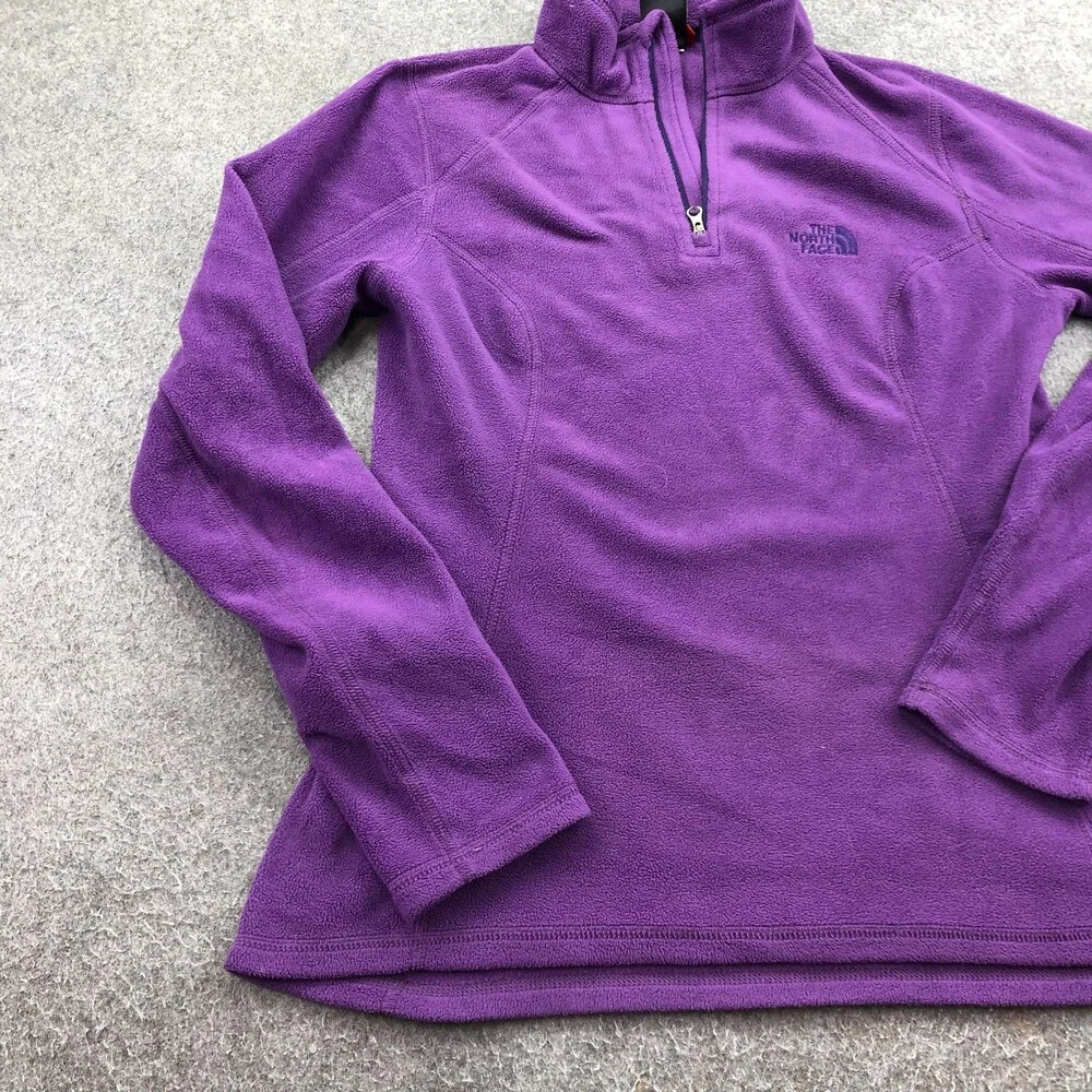 The North Face Sweater Womens Small Purple 1/4 Zip Fleece Hiking Top Athletic
